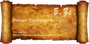 Benye Zsuzsanna névjegykártya
